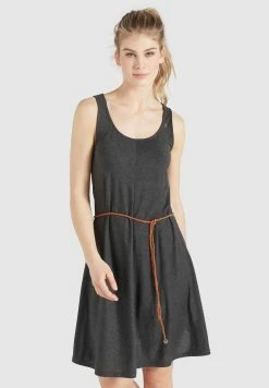 Khujo Ventas 24 Khujo Padma - Vestido Ligero Mujer Dunkelgrau Meliert - Estilo Cómodo y Moderno