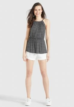 Khujo Valda - Top - Schwarz-Weiß Gestreift -Khujo Ventas 1603cdd474854de2a9f2901d225fd7e4