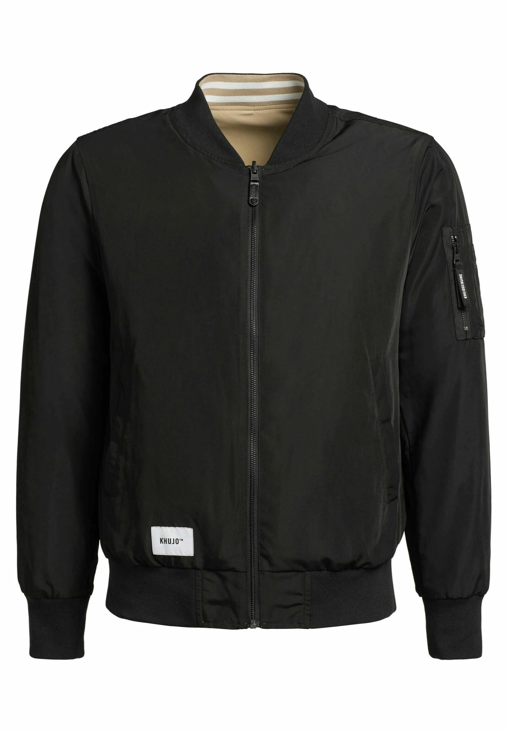 Khujo Velo - Chaqueta Bomber para Hombre - Negro y Beige 10 Khujo Velo - Chaqueta Bomber para Hombre - Negro y Beige - Imagen 8