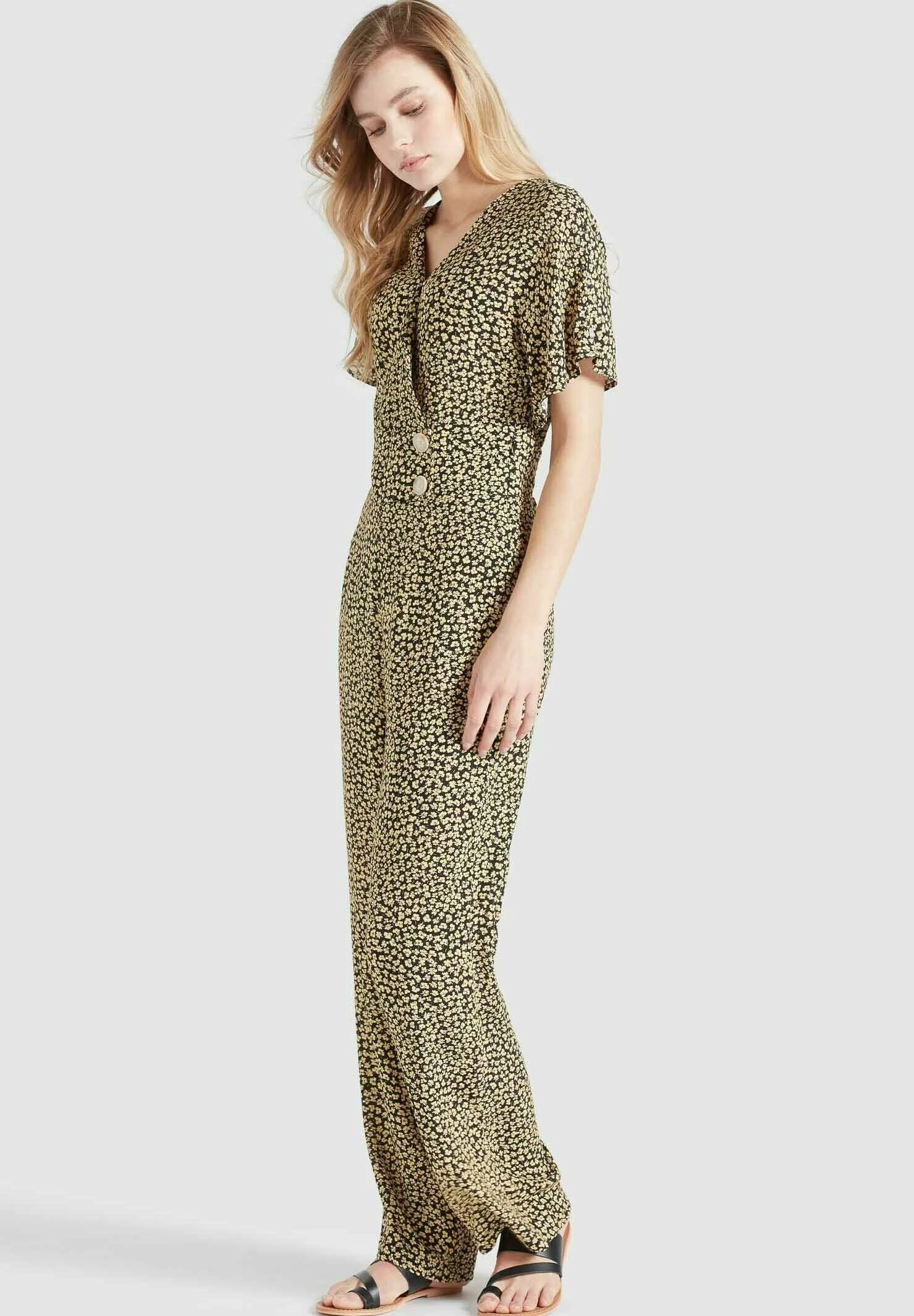 Khujo Borgia - Mono - Schwarz-Gelb Geblümt | Ropa Mujer | Estilo Único 7 Khujo Borgia - Mono - Schwarz-Gelb Geblümt | Ropa Mujer | Estilo Único - Imagen 5