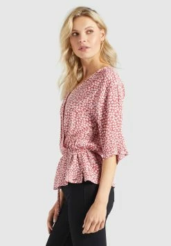 Khujo Rinalda - Blusa - Rot Weiß Geblümt -Khujo Ventas d0f4a86a1ded4010a8f853e08b94e346